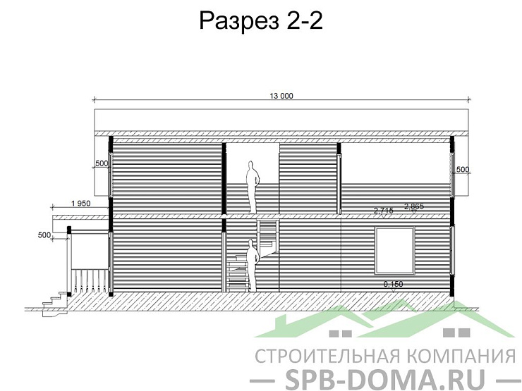 Проект дома из профилированного бруса 9,0 х 12,0 м «Гатчина»