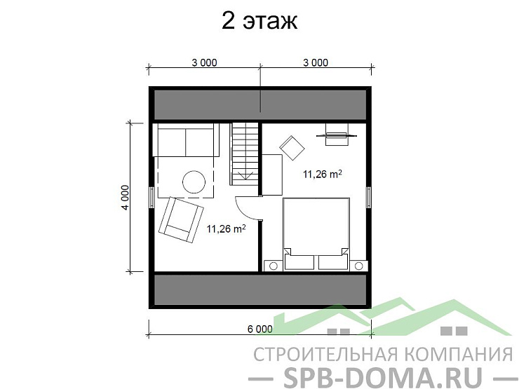 Каркасный дом 6х6 м «Колтуши»