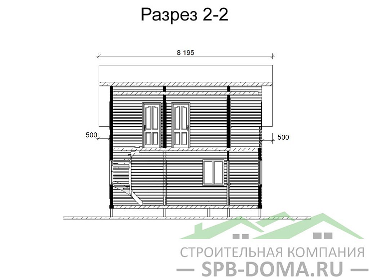 Проект дома из профилированного бруса 7,0 х 9,0 м «Лесколово»