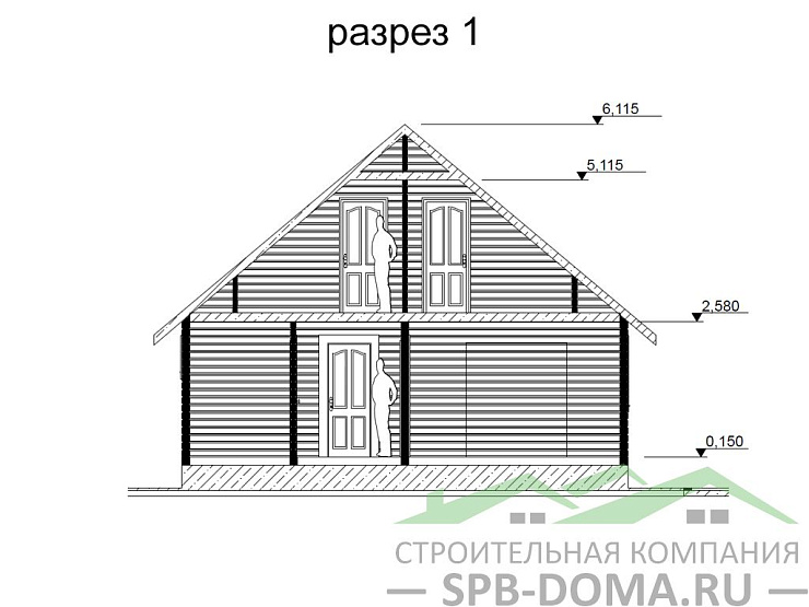 Каркасный дом 8х8 м «Форносово»