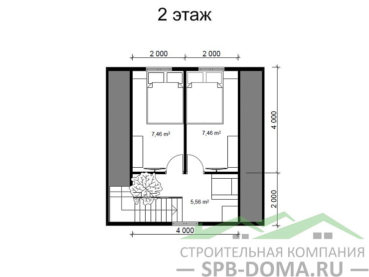 Каркасный дом 6х7,5 м «Приладожский»