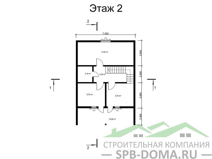 Каркасный дом 7х10 м «Мичуринское»