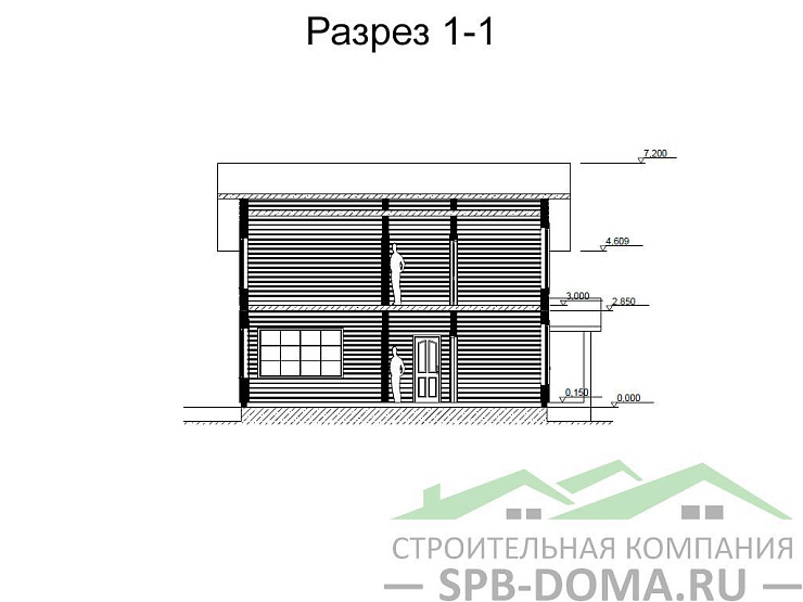 Проект дома из профилированного бруса 9,0 х 9,0 м «Дивенский»