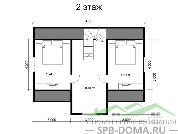 Проект дома из профилированного бруса 6,0 х 9,0 м «Песочное»