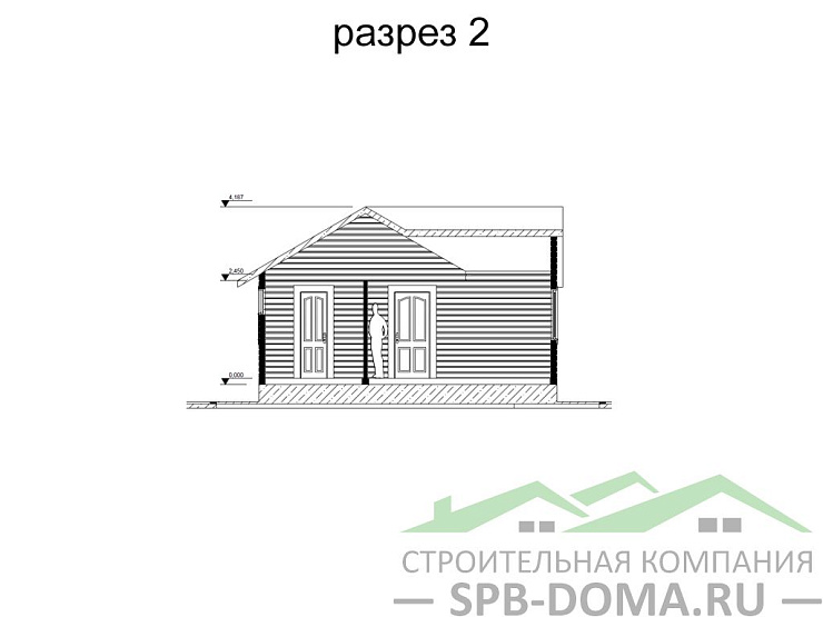 Проект дома из профилированного бруса 7,0 х 14,0 м «Зеленогорск»