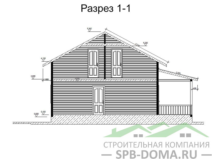 Каркасный дом 8х8 м «Пулково»