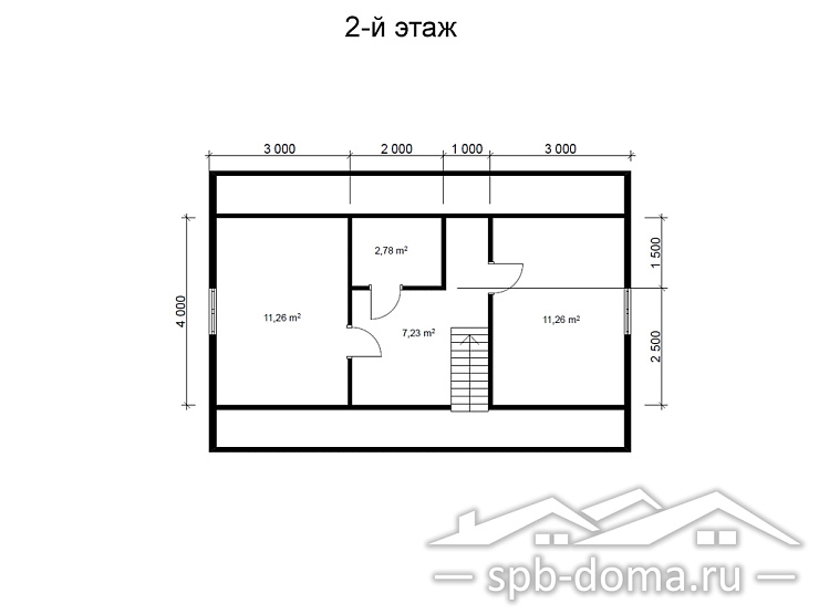 Проект дома из профилированного бруса 6,0 х 9,0 м «Вырица»