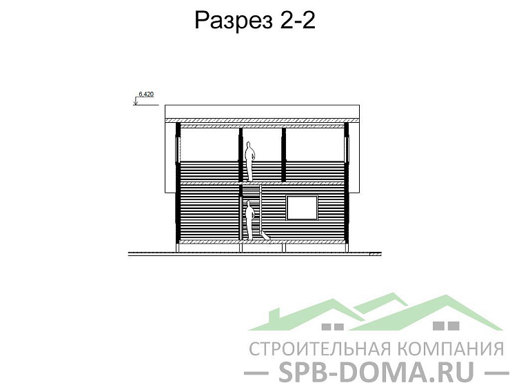 Каркасный дом 7х8 м «Коробицино»