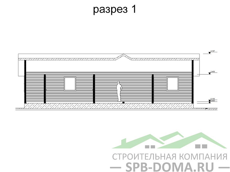 Проект дома из профилированного бруса 7,0 х 14,0 м «Зеленогорск»