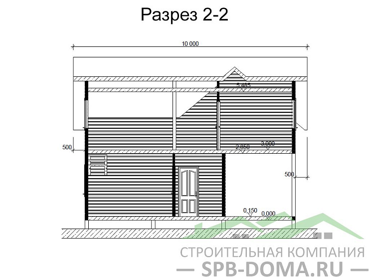 Проект дома из профилированного бруса 6,0 х 9,0 м «Брусничное»