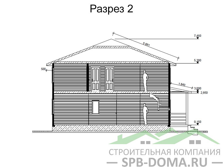 Каркасный дом 10х10 м «Молодежное»