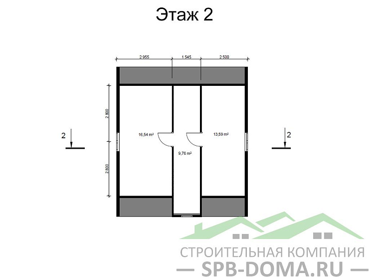 Каркасный дом 7х8 м «Оредеж»