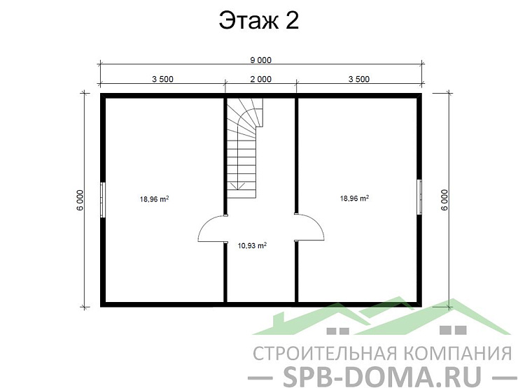 Каркасный дом 6х9 м «Разметелево»