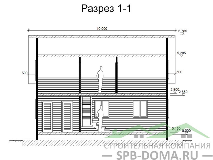 Каркасный дом 9х9 м «Красное село»