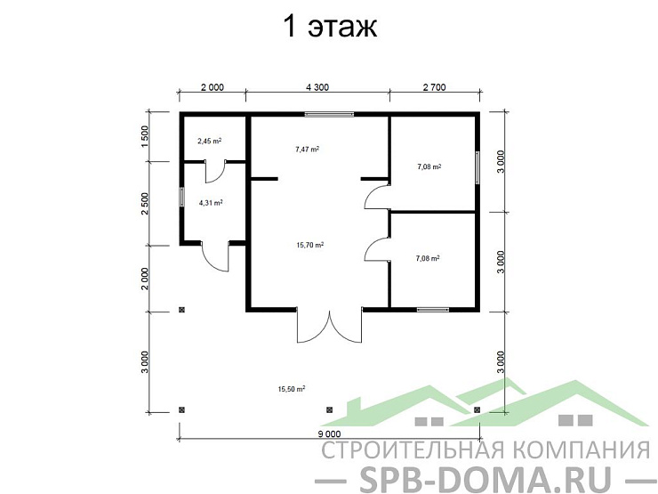 Каркасный дом 9х9 м «Васкелово»