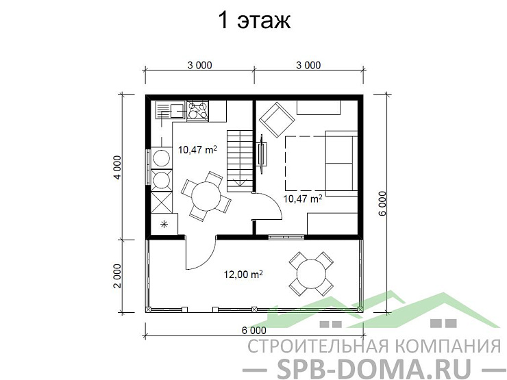 Каркасный дом 6х6 м «Колтуши»