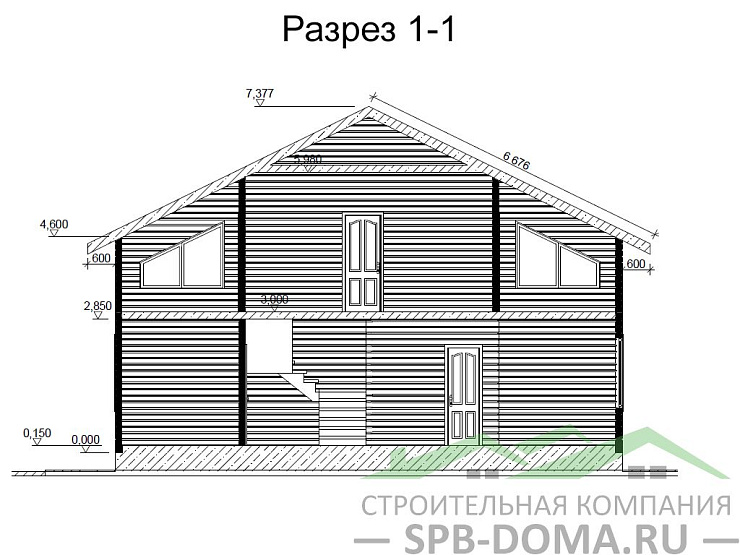 Проект дома из профилированного бруса 7,0 х 10,0 м «Репино»