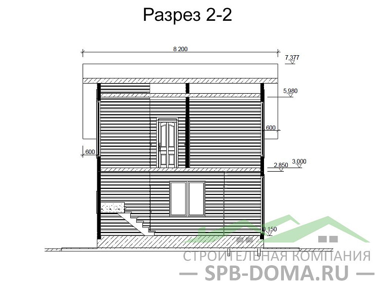 Проект дома из профилированного бруса 7,0 х 10,0 м «Репино»