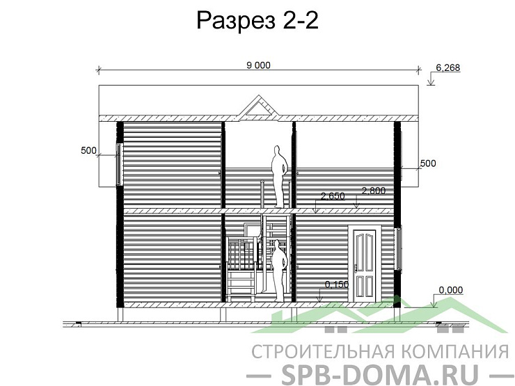 Проект дома из профилированного бруса 6,0 х 9,0 м «Сосновый бор»