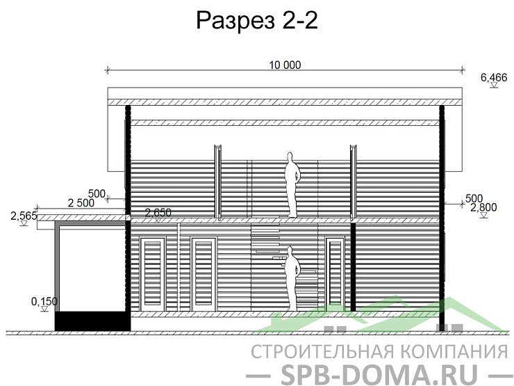 Проект дома из профилированного бруса 7,0 х 9,0 м «Саперное»