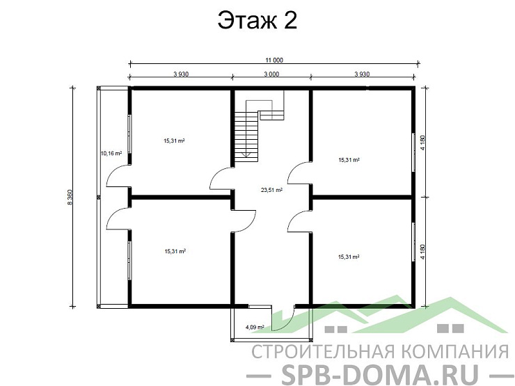 Каркасный дом 8,5х11 м «Таменгонт»