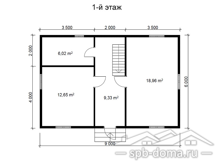 Проект дома из профилированного бруса 6,0 х 9,0 м «Лебяжье»