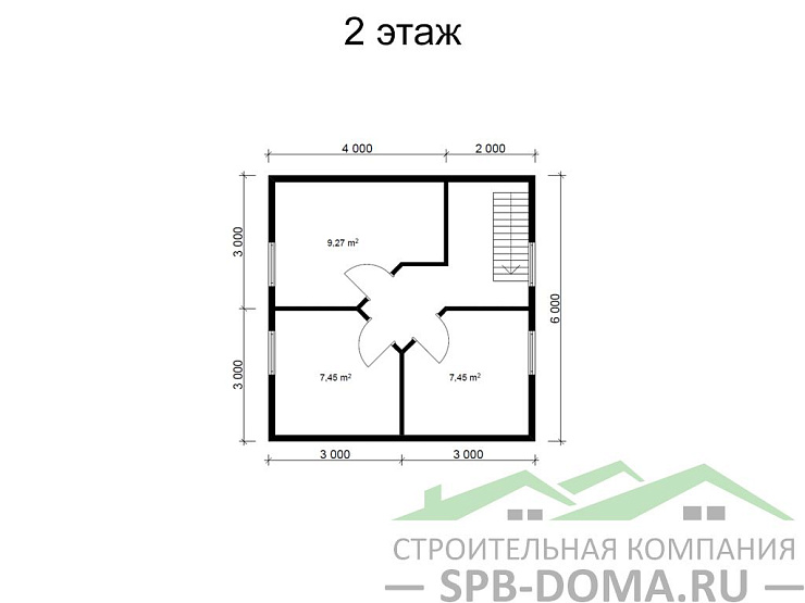 Проект дома из профилированного бруса 6,0 х 8,0 м «Ломоносов»