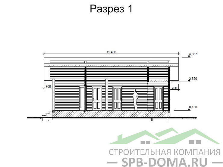 Проект дома из профилированного бруса 10,0 х 12,0 м «Новая ладога»