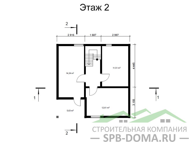 Каркасный дом 8х8 м «Керро»