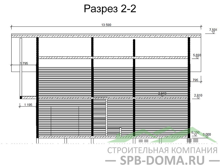 Каркасный дом 8,5х11 м «Таменгонт»