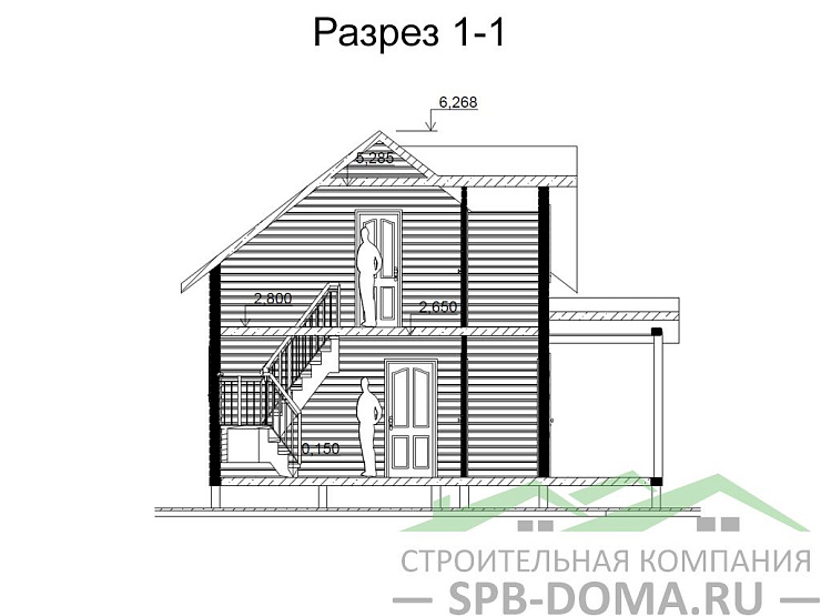 Каркасный дом 6х8 м «Сосновый бор»