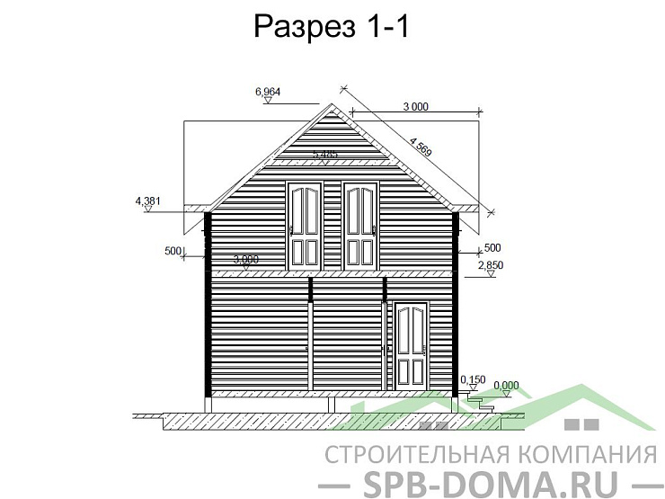 Сруб дома из профилированного бруса 6х9 м «Брусничное»