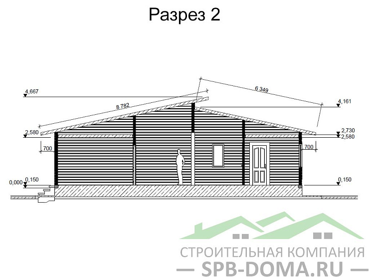 Каркасный дом 9,8х12,5 м «Новая ладога»