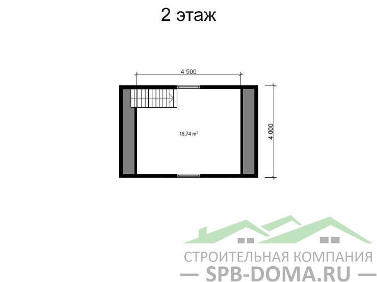 Проект дома из профилированного бруса 6,0 х 6,0 м «Поляны»