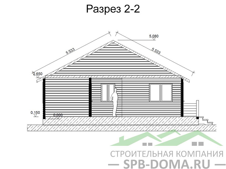 Проект дома из профилированного бруса 9,0 х 9,0 м «Коккорево»