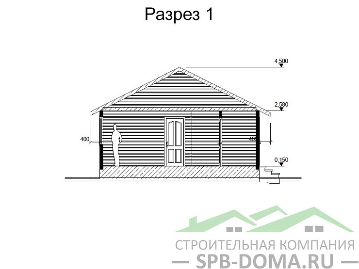 Проект дома из профилированного бруса 7,0 х 9,0 м «Токсово»