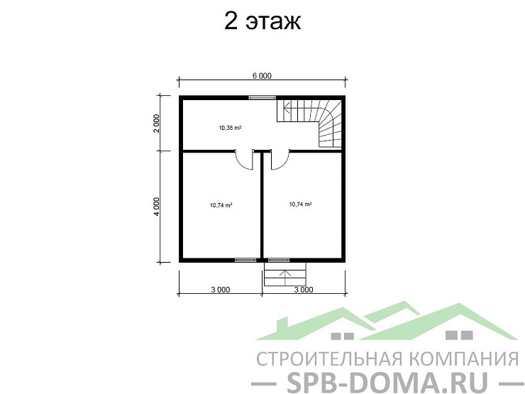 Проект дома из профилированного бруса 6,0 х 6,0 м «Петергоф»