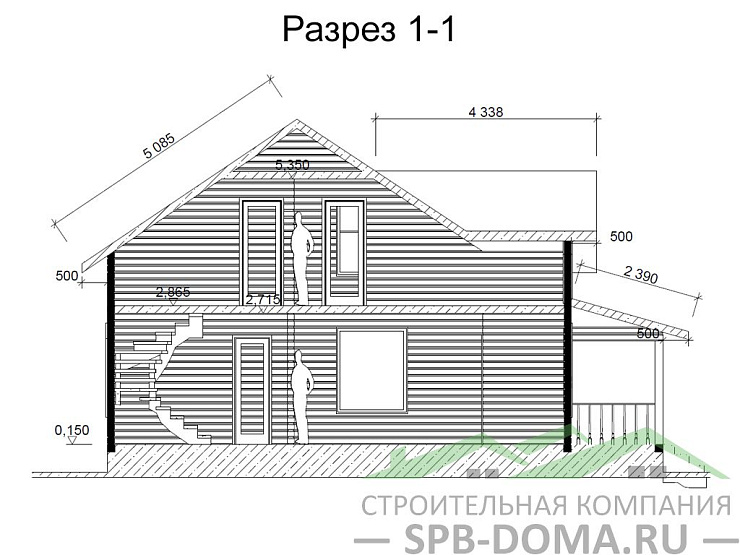 Каркасный дом 9х12 м «Гатчина»