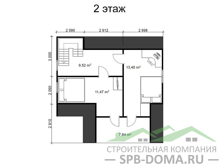 Каркасный дом 8х8 м «Парголово»