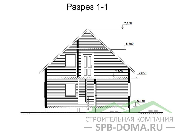 Каркасный дом 8х8 м «Керро»