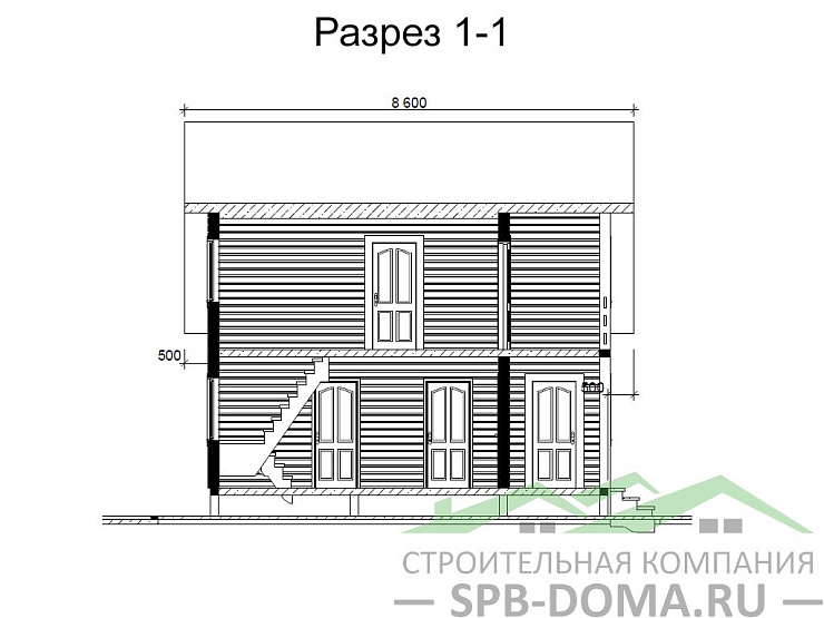 Каркасный дом 8х8 м «Керро»