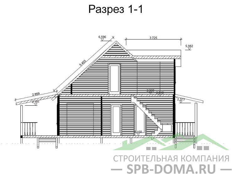 Каркасный дом 7х8 м «Оредеж»