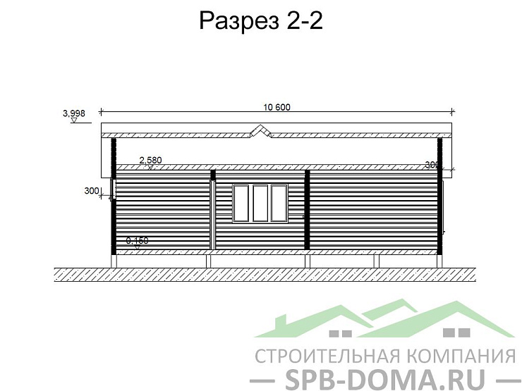 Проект дома из профилированного бруса 7,5 х 1,0 м «Мельниково»