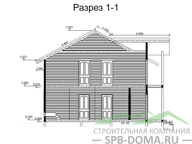 Каркасный дом 8,5х11 м «Таменгонт»