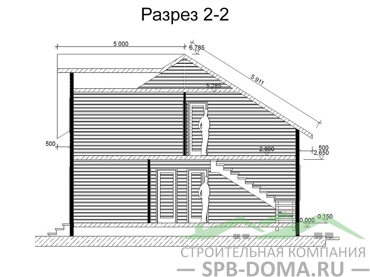 Каркасный дом 9х9 м «Красное село»