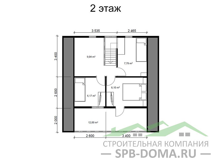 Каркасный дом 8х8 м «Волхов»