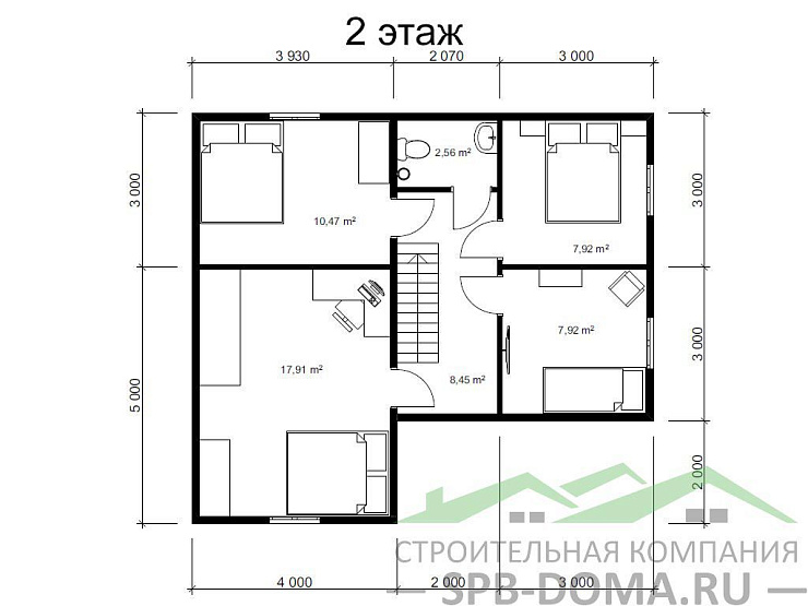 Каркасный дом 8х9 м «Стрельна»