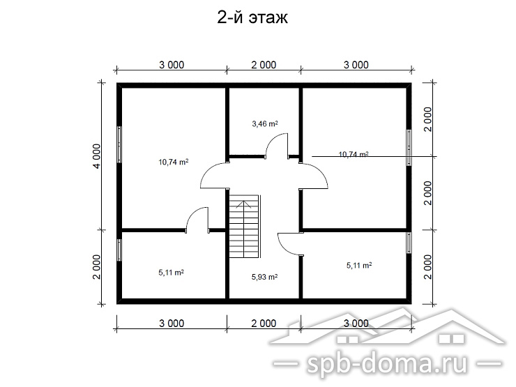 Проект дома из профилированного бруса 8,0 х 9,0 м «Дунай»