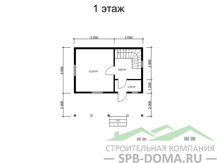 Проект дома из профилированного бруса 6,0 х 6,0 м «Петергоф»