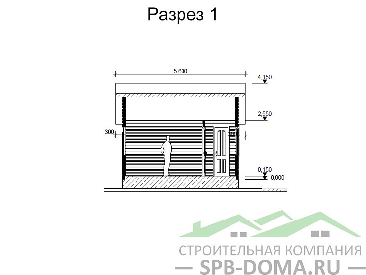 Проект дома из профилированного бруса 5,0 х 7,0 м «Отрадное»